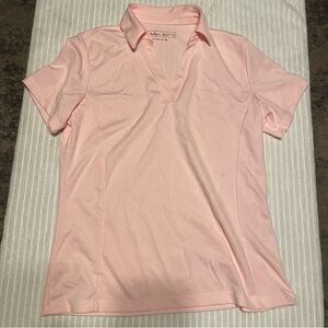 Lady Hagen Light Pink V neck Polo Shirt, size medium